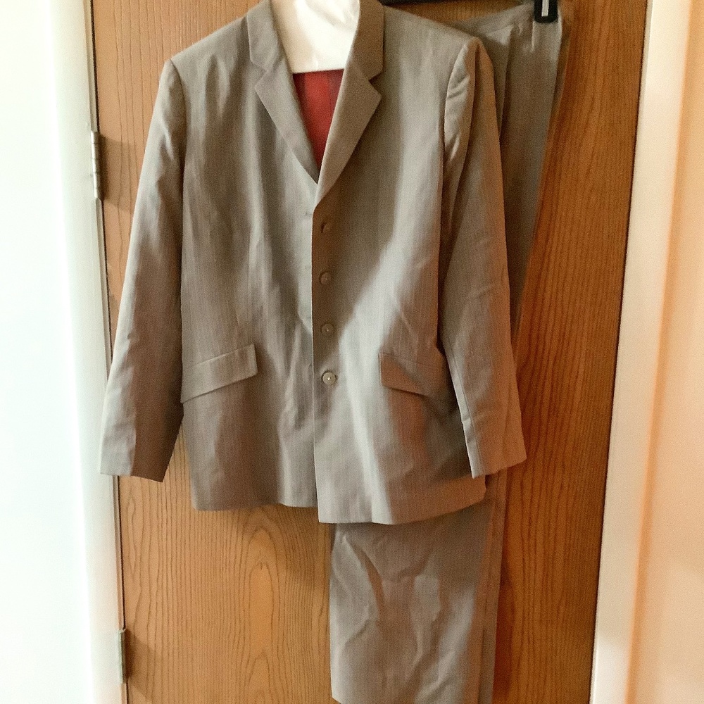 Kasper Petite Tan & Peach Pants Outfit Very Nice